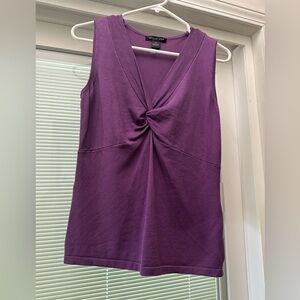 August Silk Vivid Purple Twist-Front sleeveless Top